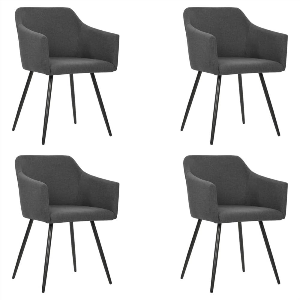 

Dining Chairs 4 pcs Dark Grey Fabric