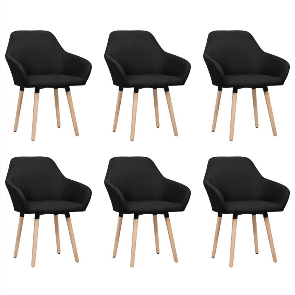 

Dining Chairs 6 pcs Black Fabric