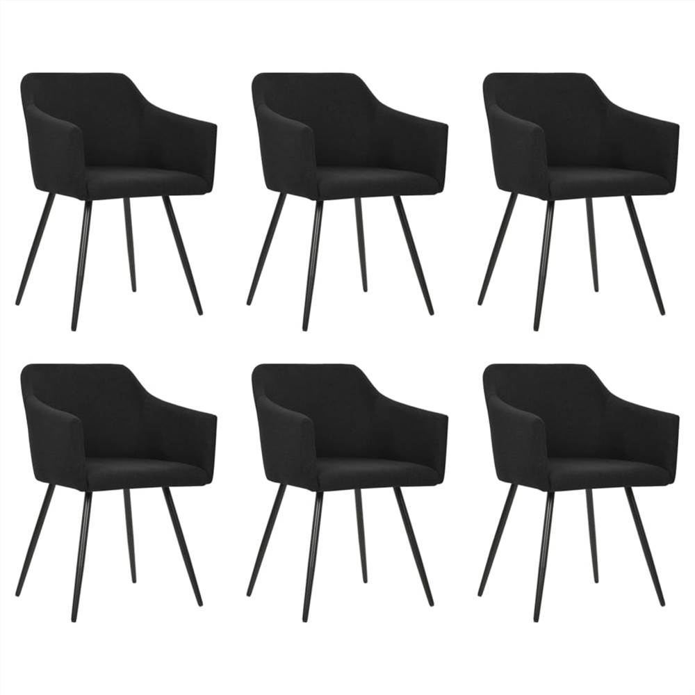 

Dining Chairs 6 pcs Black Fabric