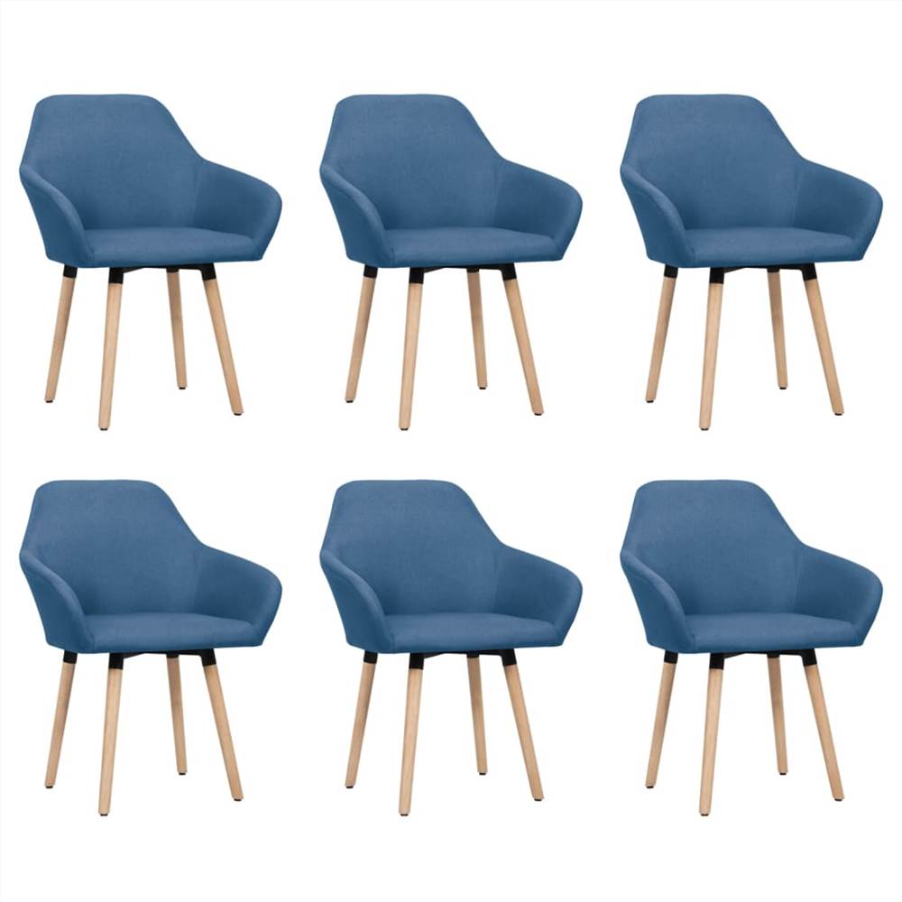 

Dining Chairs 6 pcs Blue Fabric