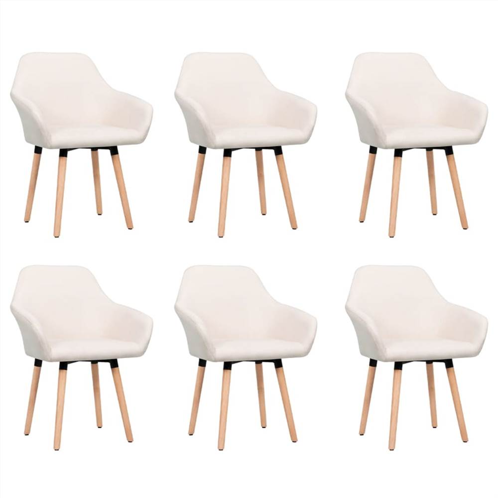 

Dining Chairs 6 pcs Cream Fabric