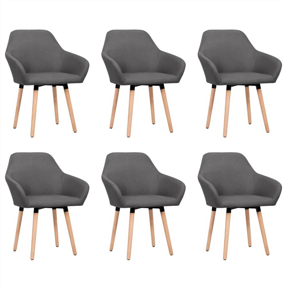 

Dining Chairs 6 pcs Dark Grey Fabric