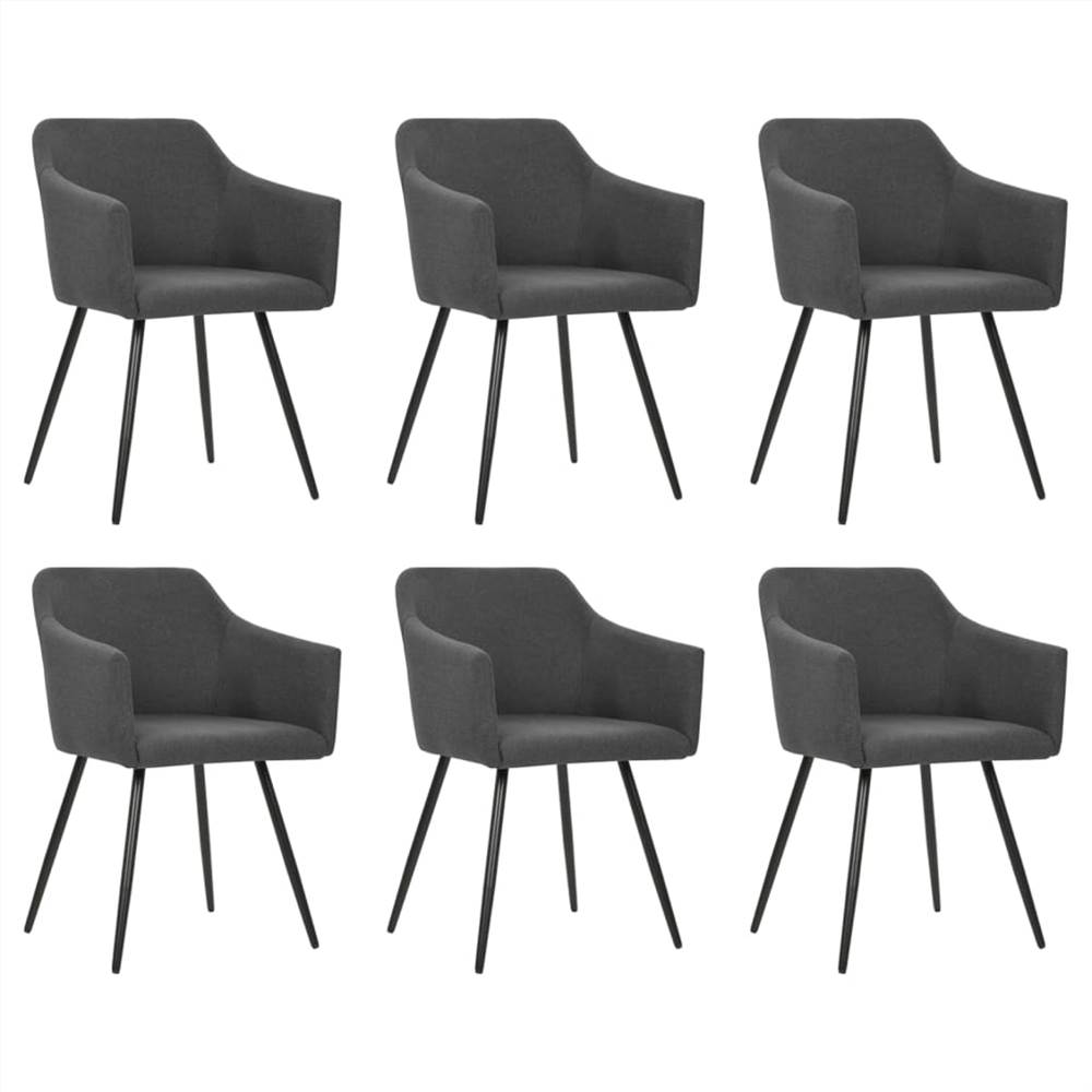 

Dining Chairs 6 pcs Dark Grey Fabric