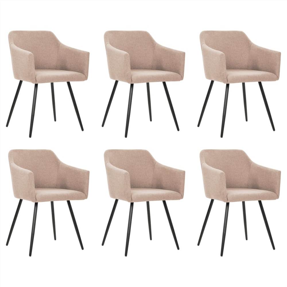 

Dining Chairs 6 pcs Taupe Fabric