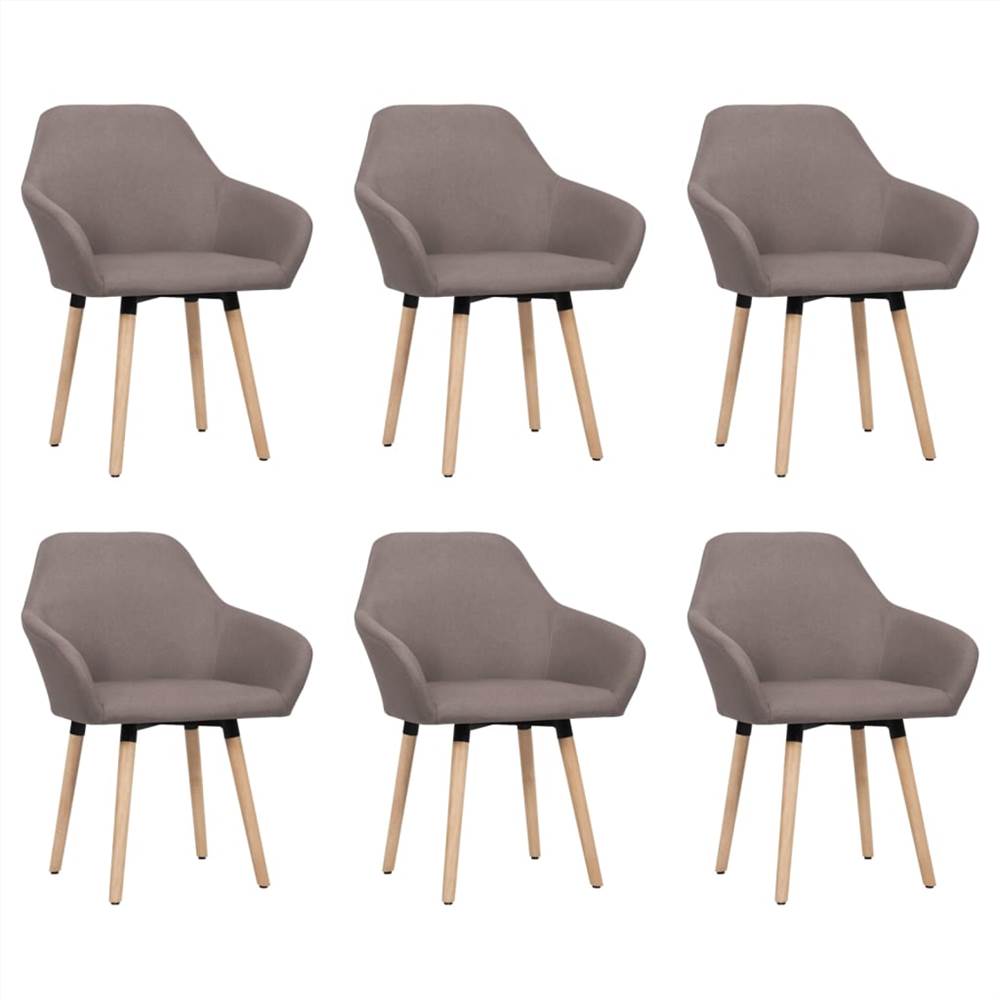 

Dining Chairs 6 pcs Taupe Fabric