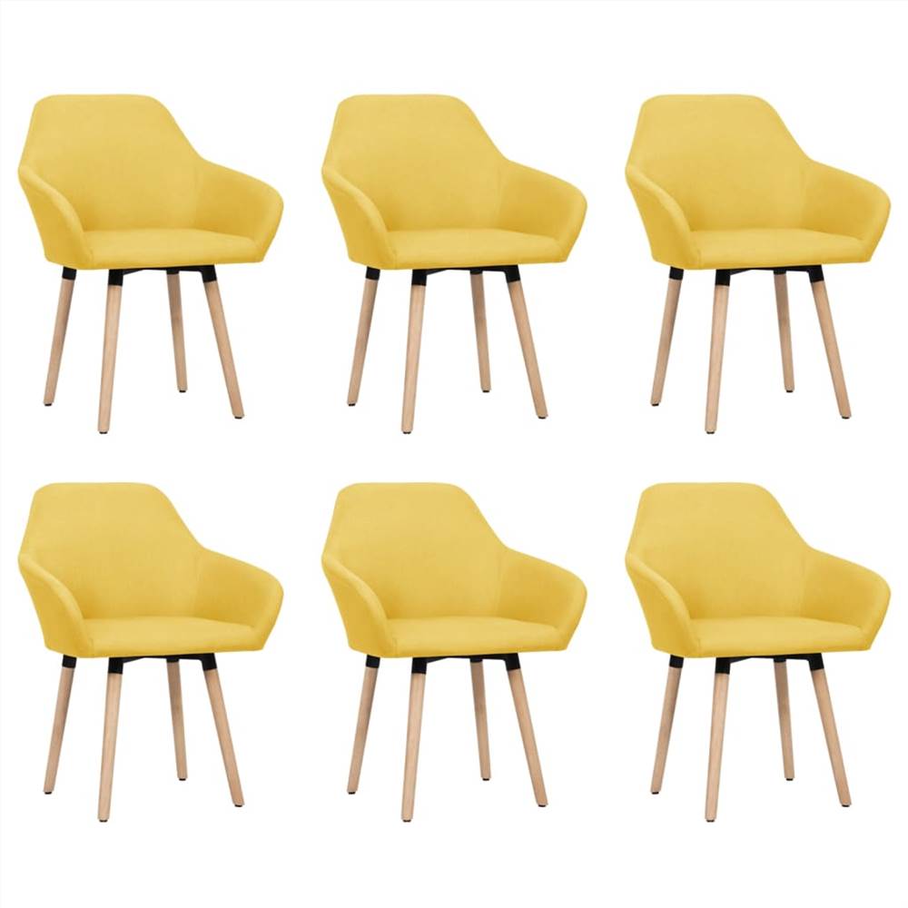 

Dining Chairs 6 pcs Yellow Fabric