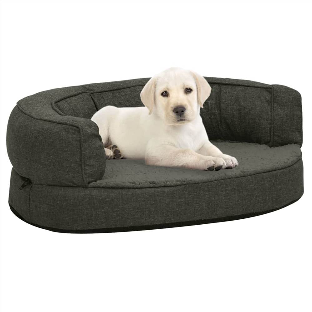 

Ergonomic Dog Bed Mattress 60x42 cm Linen Look Fleece Dark Grey