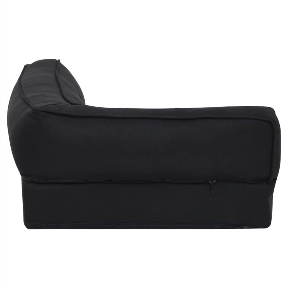 Ergonomic Dog Bed Mattress 75x53 cm Linen Look Fleece Black
