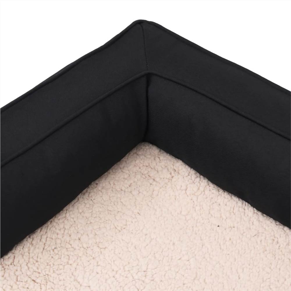 Ergonomic Dog Bed Mattress 75x53 cm Linen Look Fleece Black