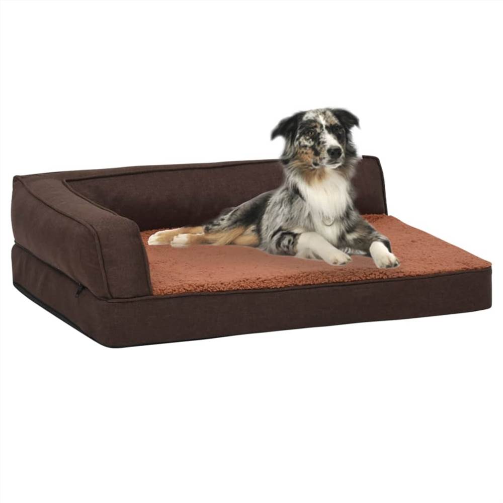 

Ergonomic Dog Bed Mattress 90x64 cm Linen Look Fleece Brown
