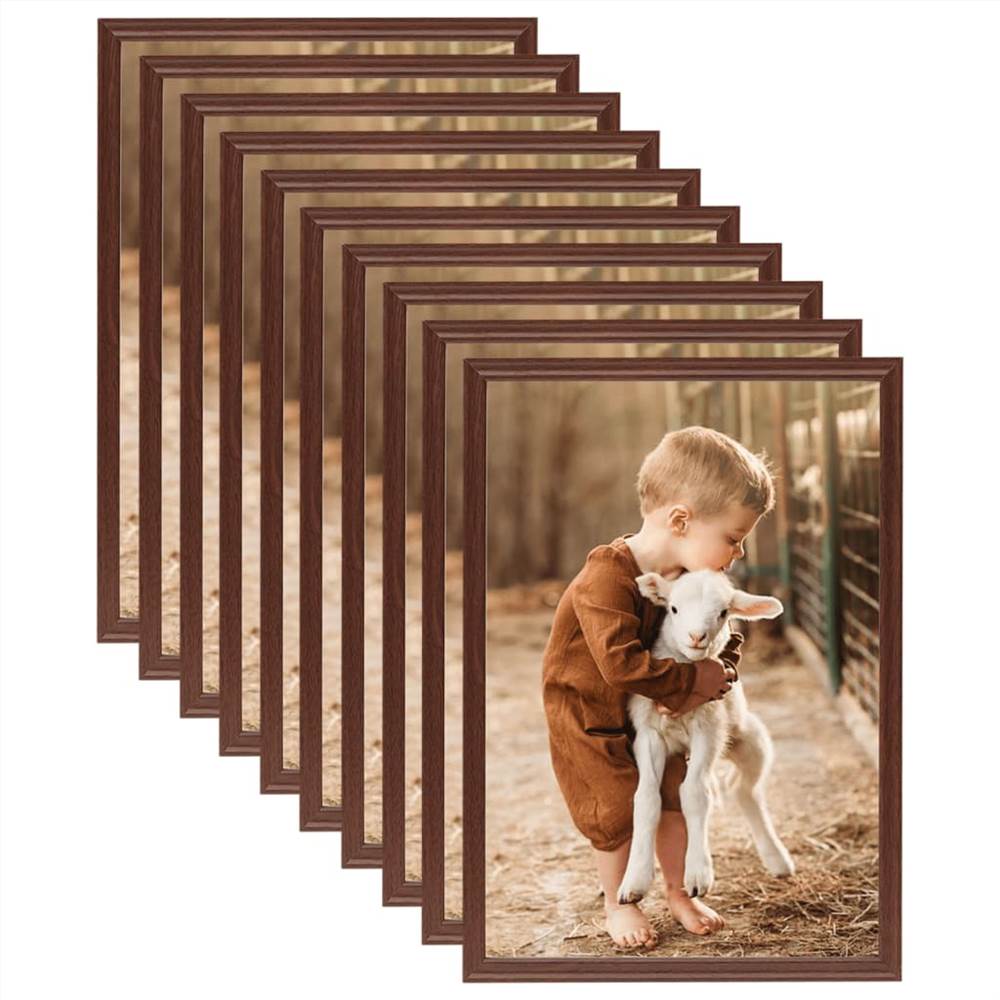 

Photo Frames Collage 10 pcs for Wall or Table Brown 18x24cm MDF