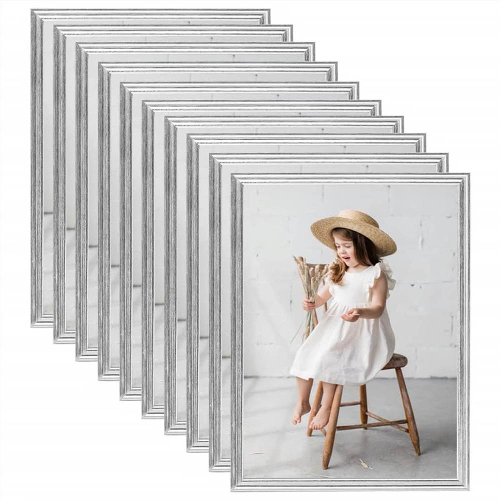 

Photo Frames Collage 10pcs for Wall or Table Silver 20x25cm MDF