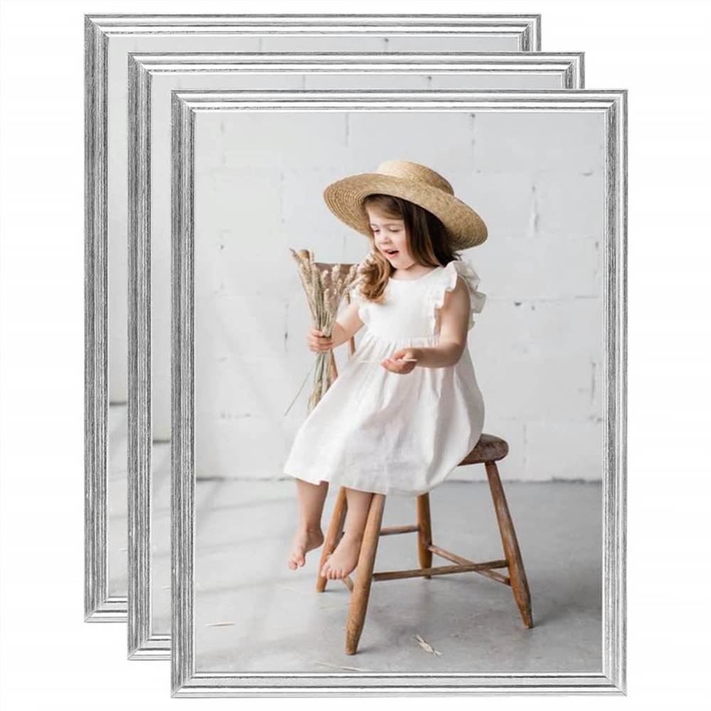 

Photo Frames Collage 3 pcs for Wall or Table Silver 20x25cm MDF