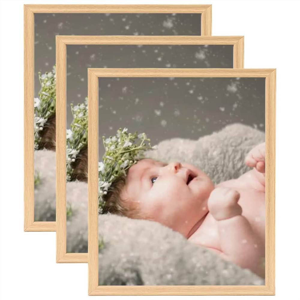 

Photo Frames Collage 3pcs for Wall or Table Light Oak 21x29,7cm