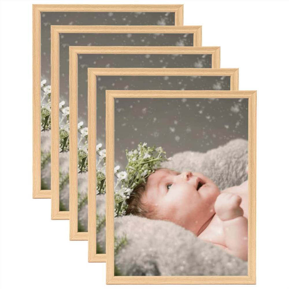 

Photo Frames Collage 5 pcs for Wall or Table Light Oak 18x24 cm
