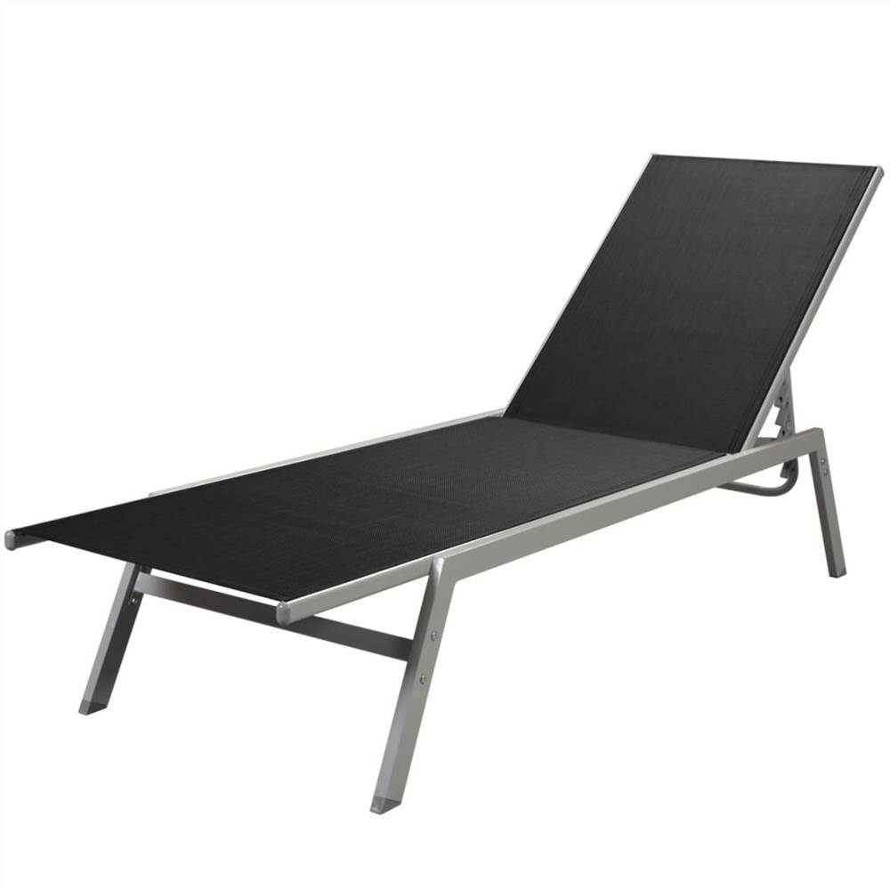 

Sun Lounger Steel and Textilene Black