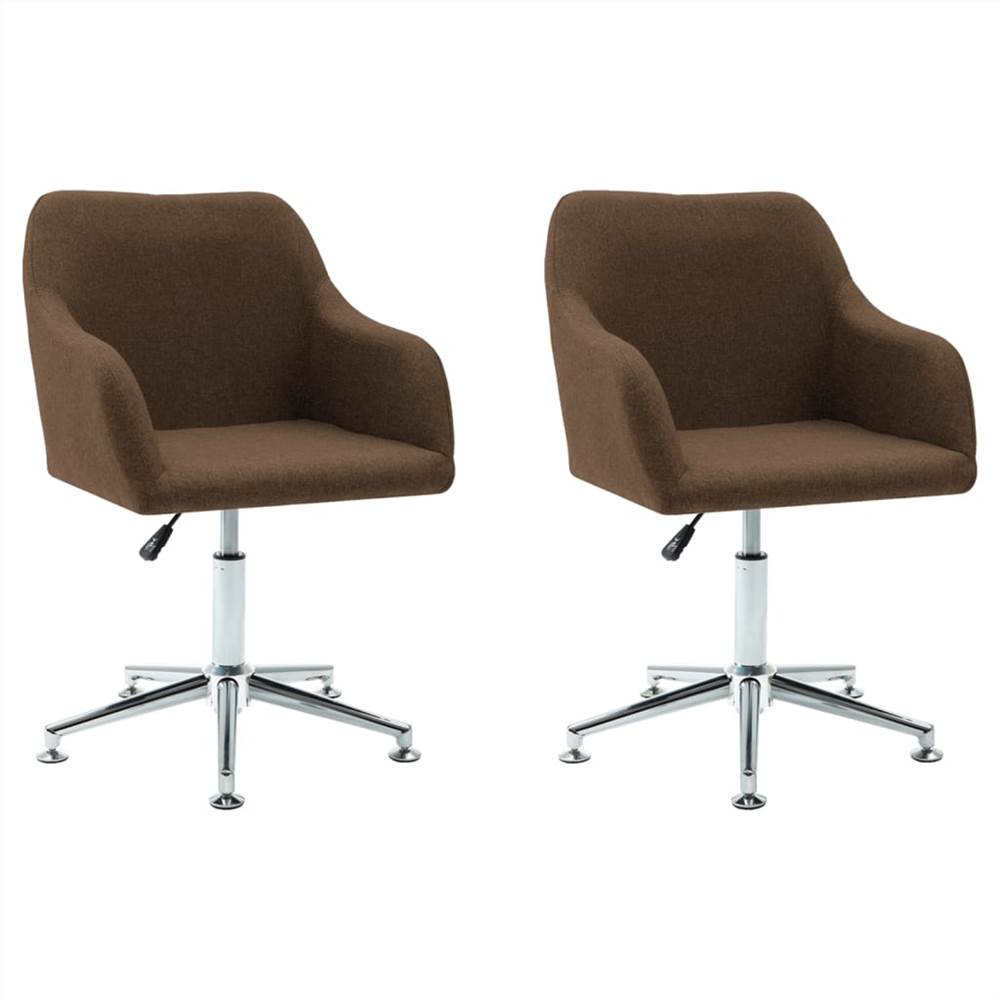 

Swivel Dining Chairs 2 pcs Brown Fabric