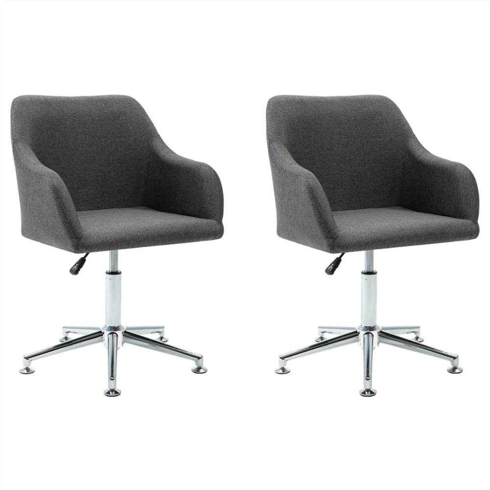 

Swivel Dining Chairs 2 pcs Dark Grey Fabric