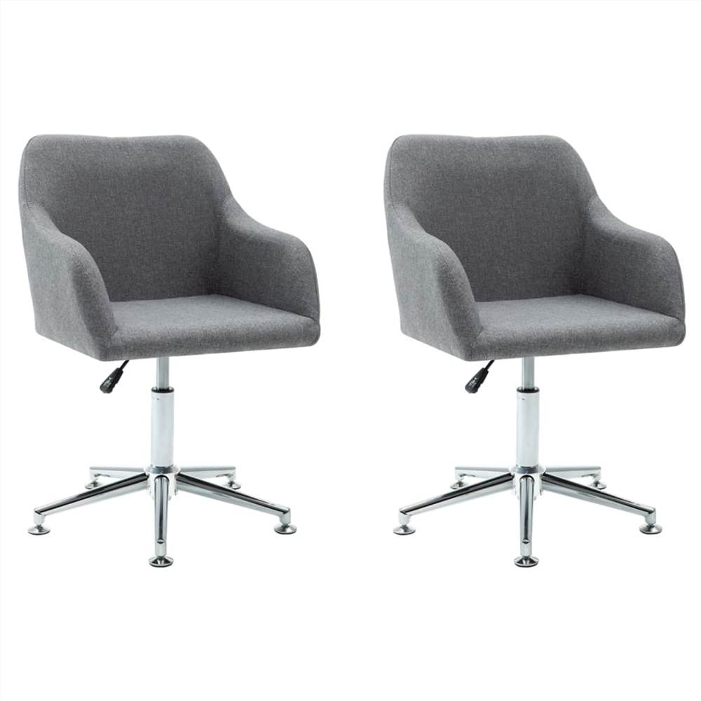 

Swivel Dining Chairs 2 pcs Light Grey Fabric