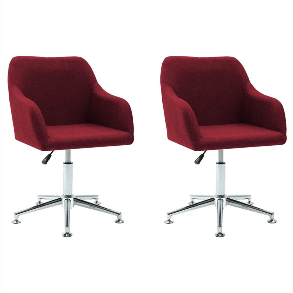

Swivel Dining Chairs 2 pcs Wine Red Fabric