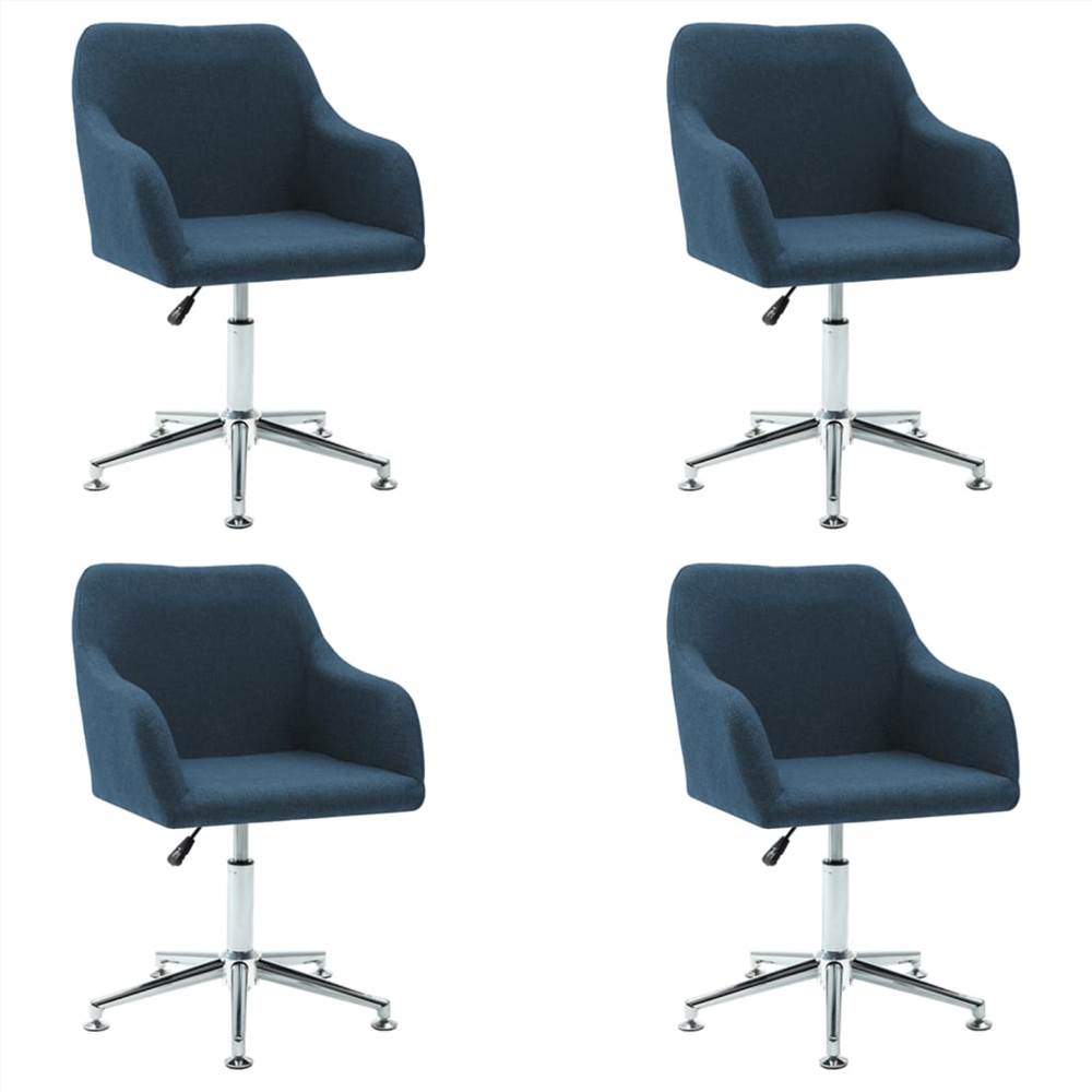 

Swivel Dining Chairs 4 pcs Blue Fabric