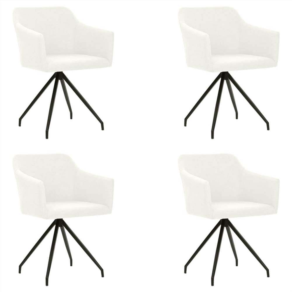 

Swivel Dining Chairs 4 pcs Cream Fabric