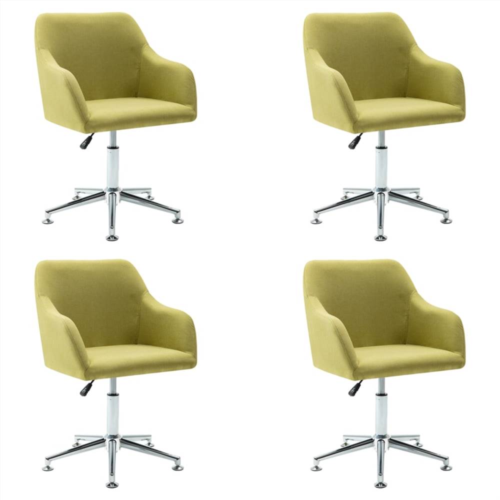 

Swivel Dining Chairs 4 pcs Green Fabric