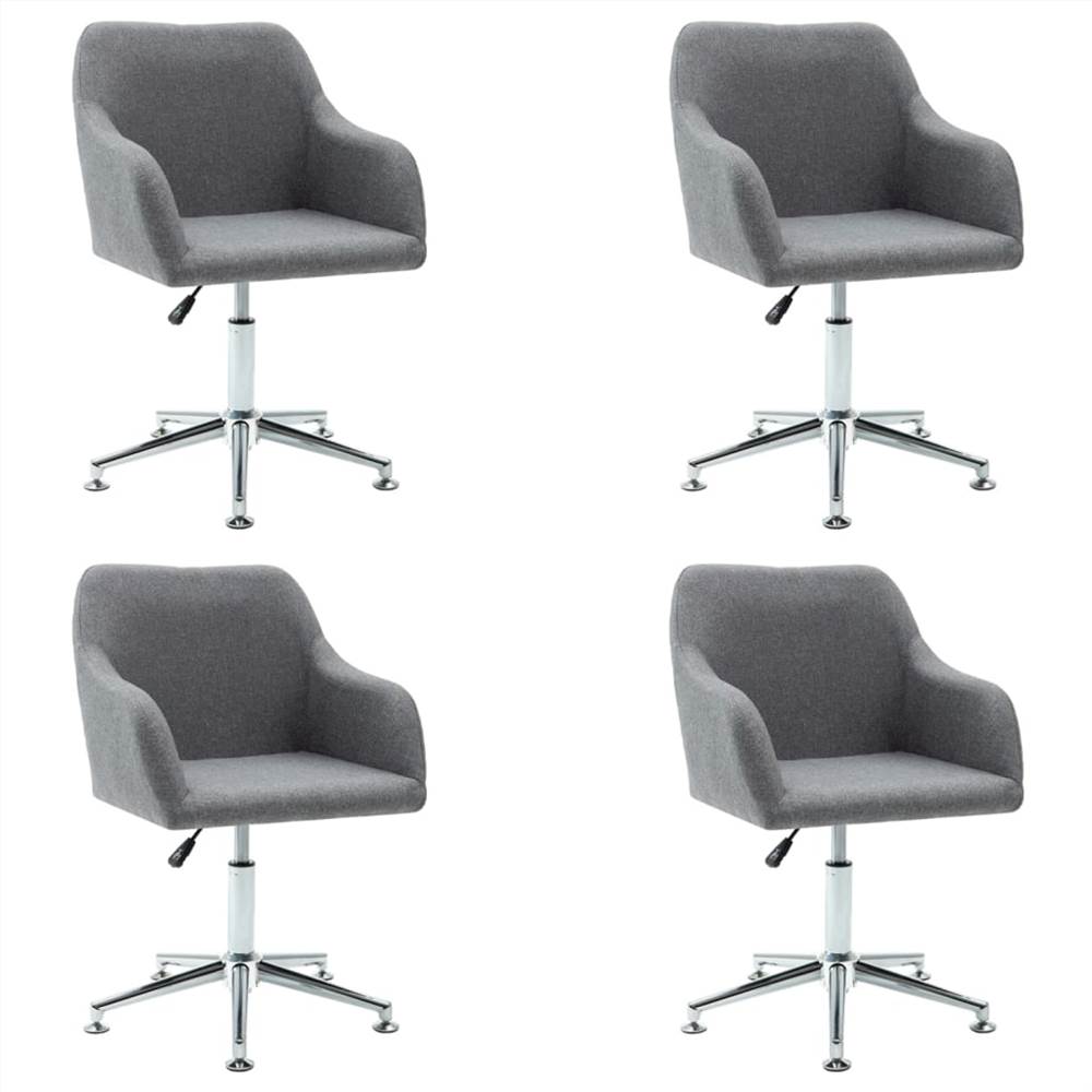 

Swivel Dining Chairs 4 pcs Light Grey Fabric