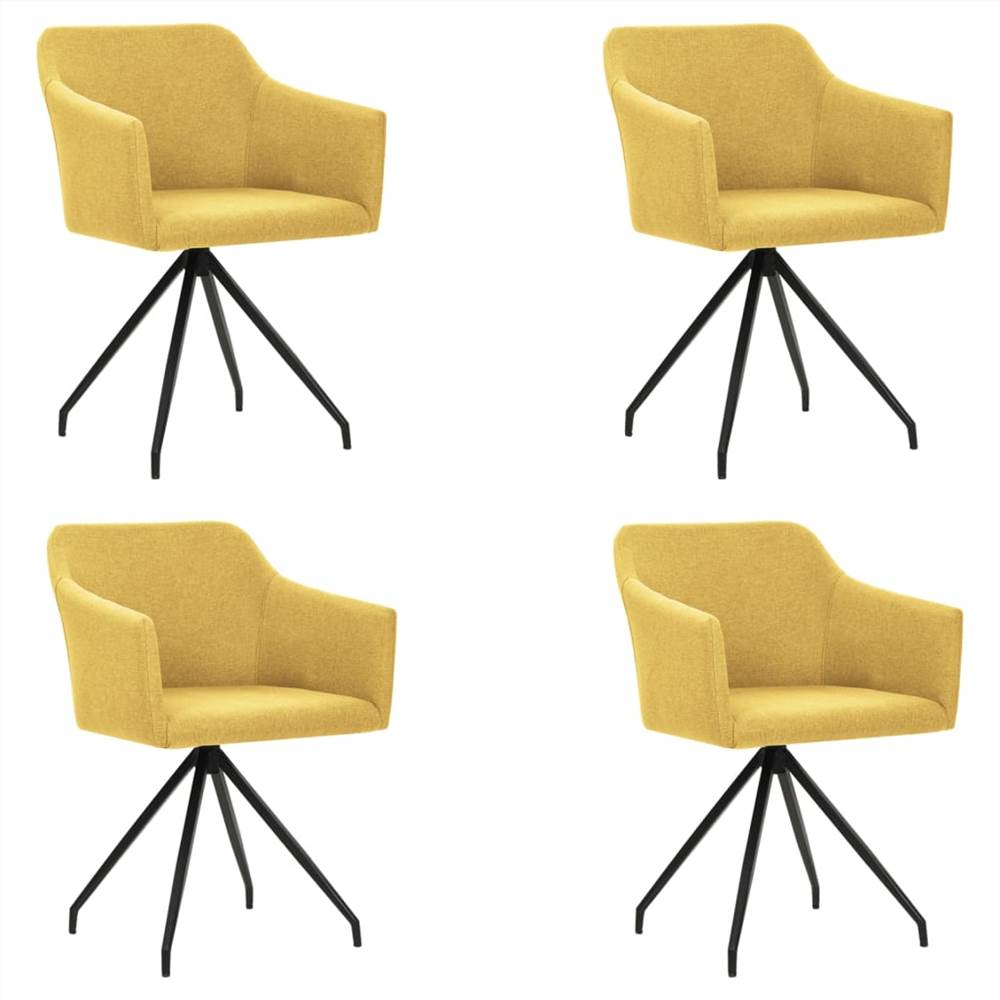 

Swivel Dining Chairs 4 pcs Mustard Yellow Fabric
