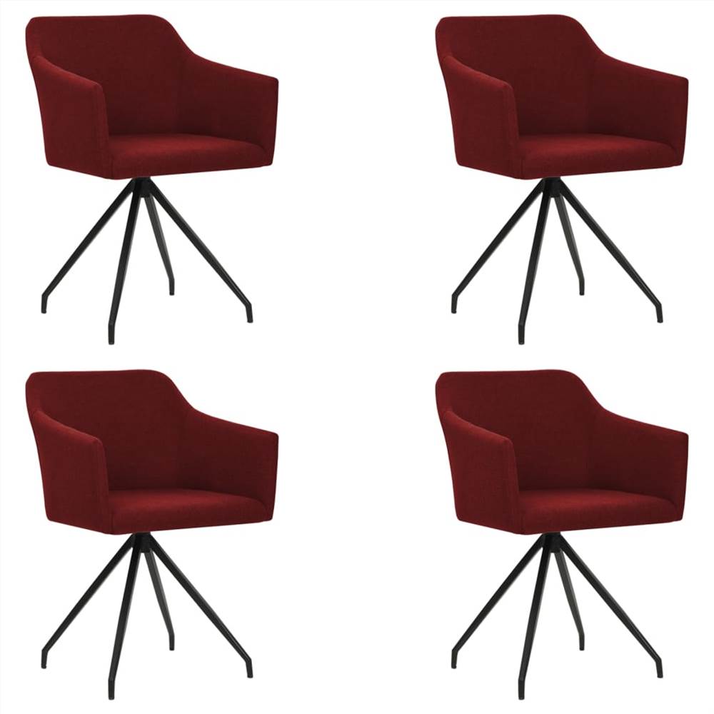 

Swivel Dining Chairs 4 pcs Wine Red Fabric