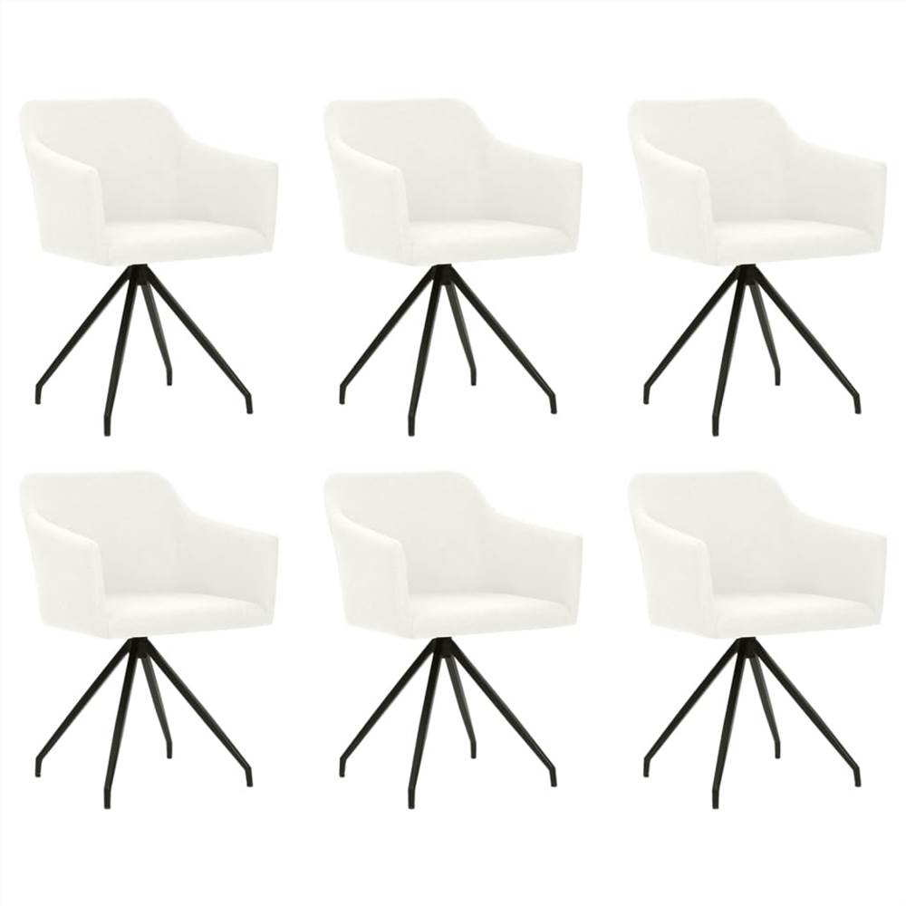 

Swivel Dining Chairs 6 pcs Cream Fabric