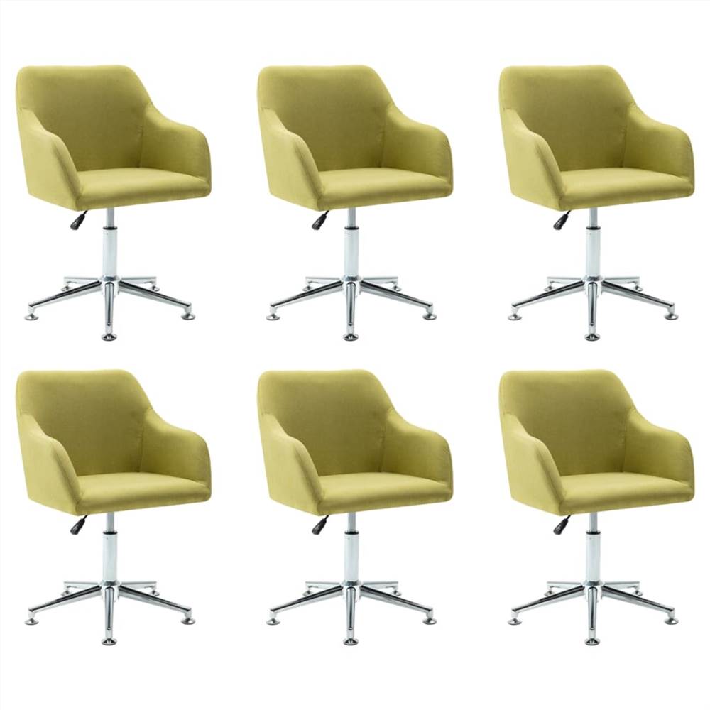 

Swivel Dining Chairs 6 pcs Green Fabric