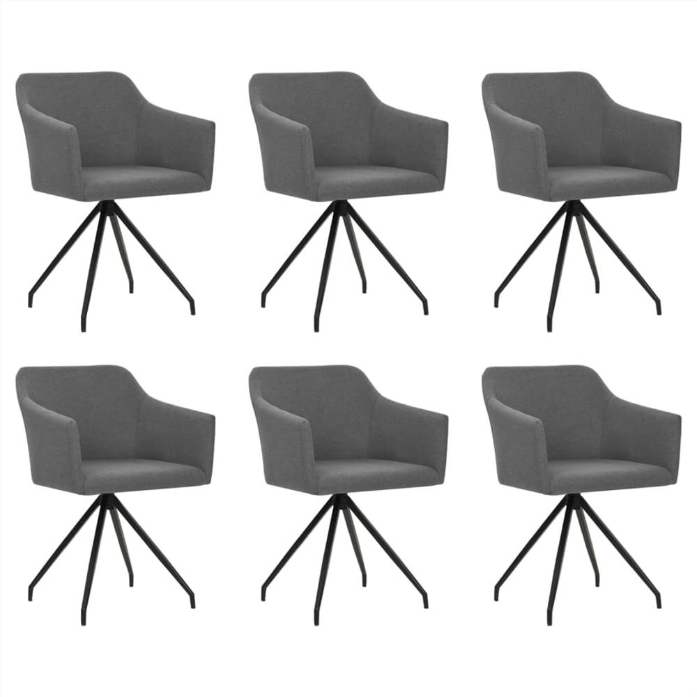 

Swivel Dining Chairs 6 pcs Light Grey Fabric
