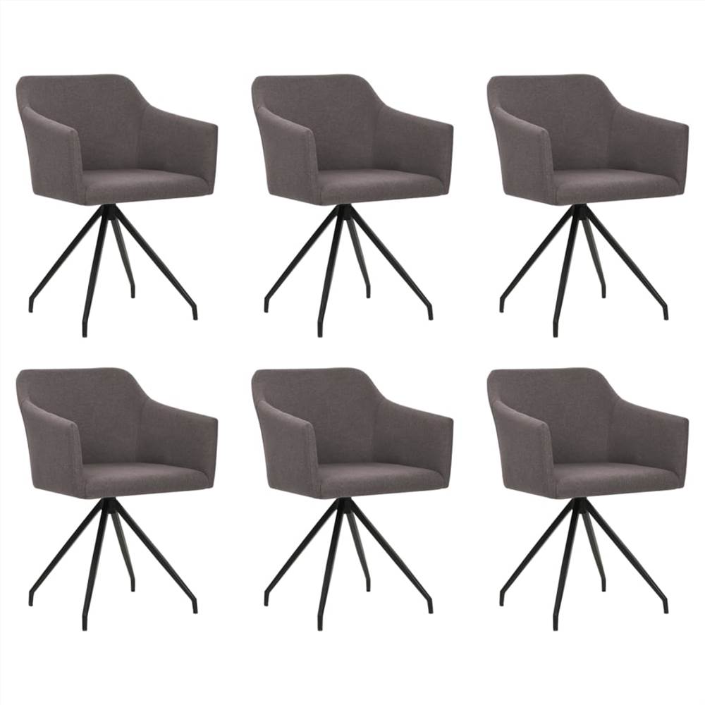 

Swivel Dining Chairs 6 pcs Taupe Fabric