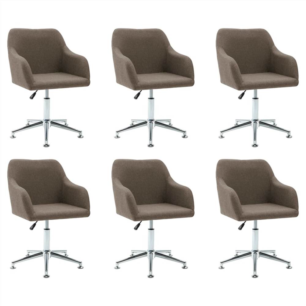 

Swivel Dining Chairs 6 pcs Taupe Fabric