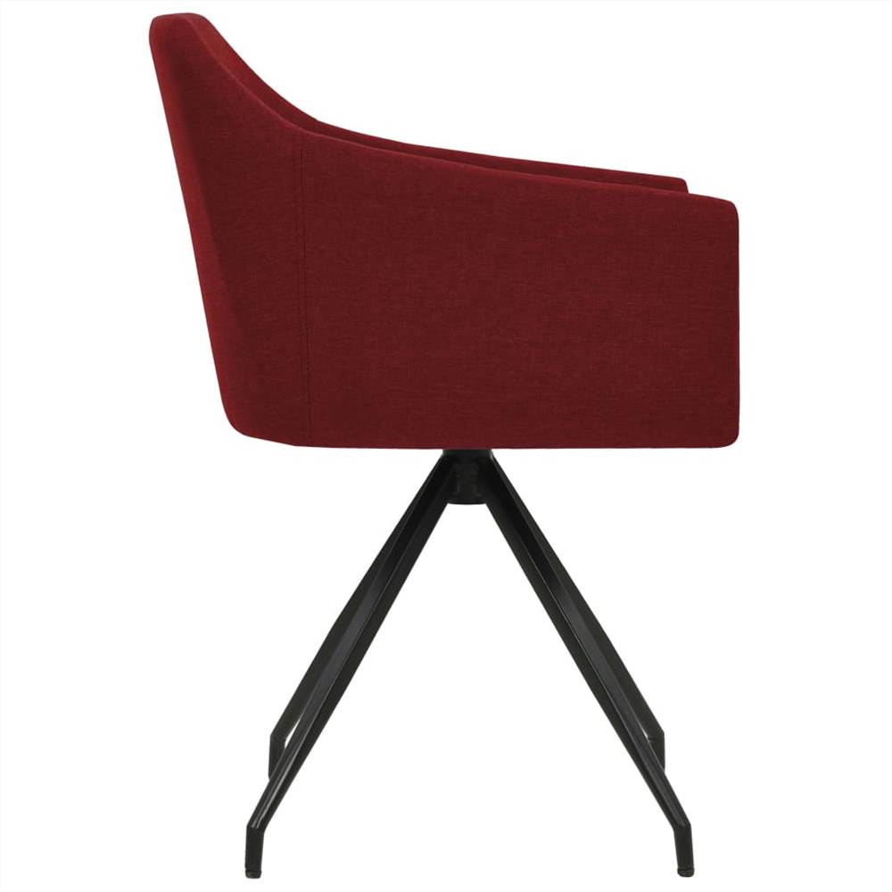Swivel Dining Chairs 6 pcs Wine Red Fabric