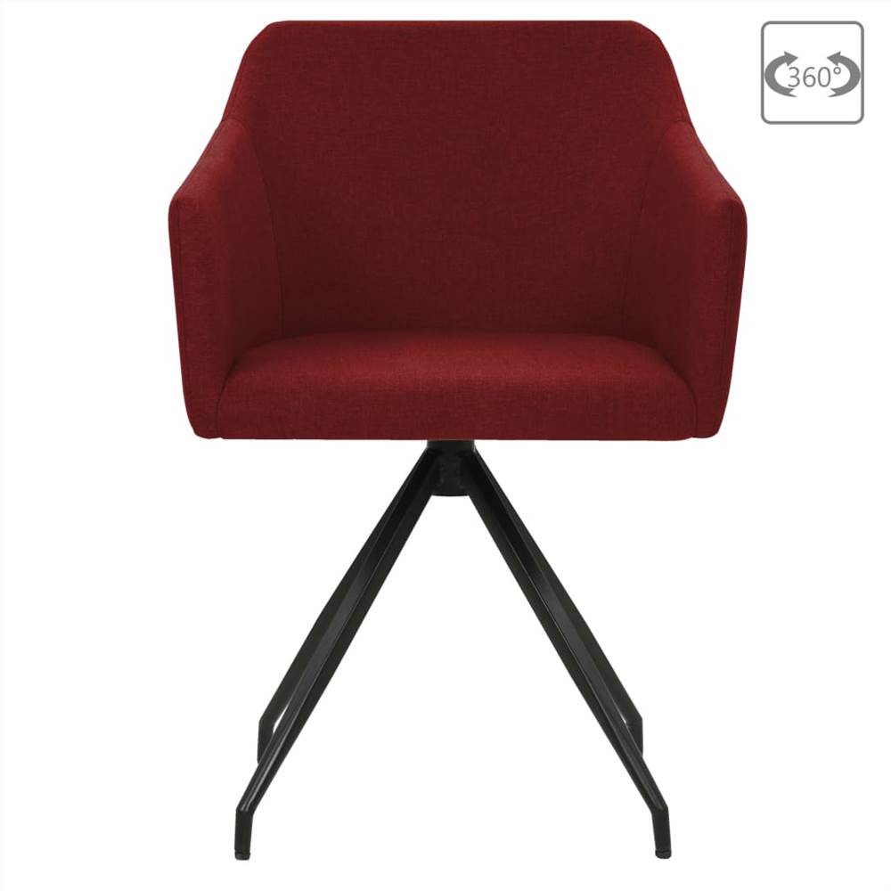 Swivel Dining Chairs 6 pcs Wine Red Fabric