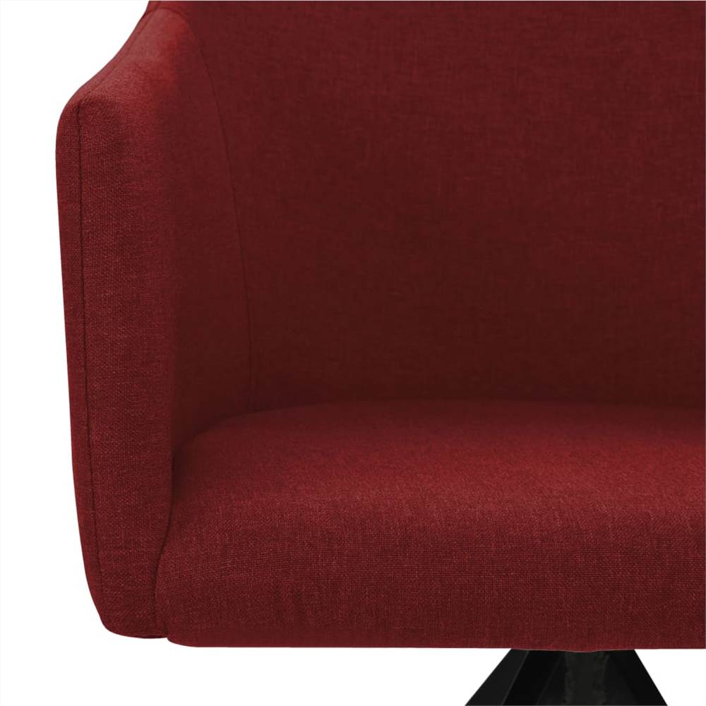 Swivel Dining Chairs 6 pcs Wine Red Fabric
