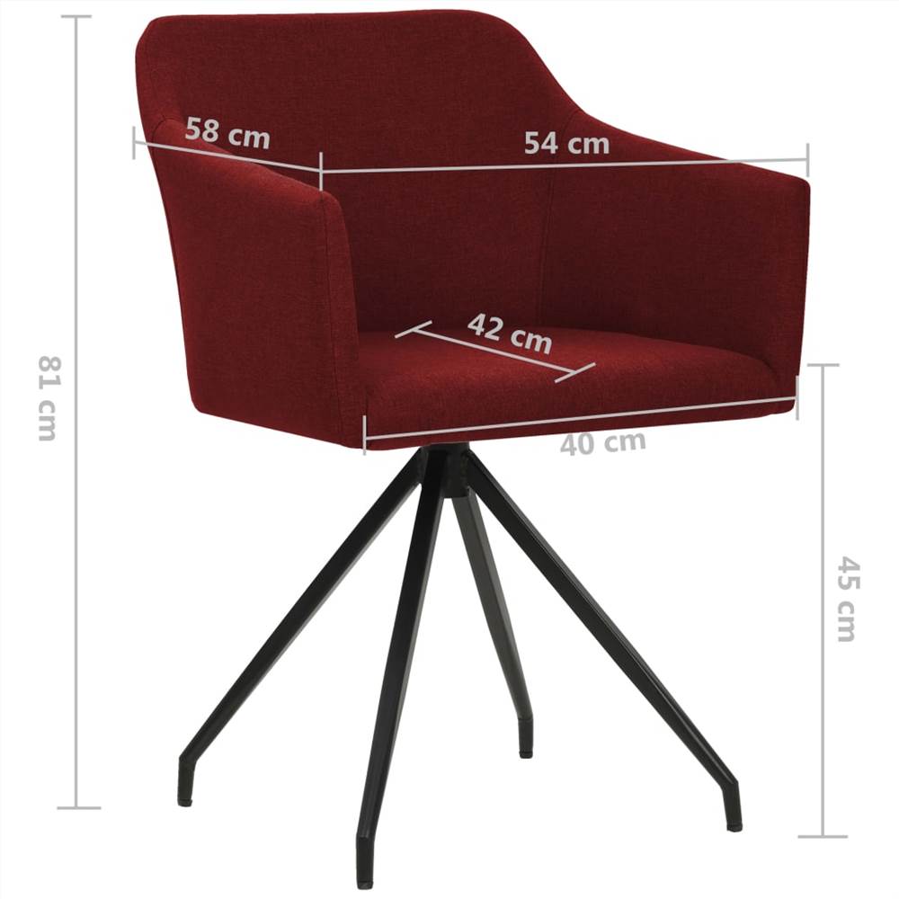 Swivel Dining Chairs 6 pcs Wine Red Fabric