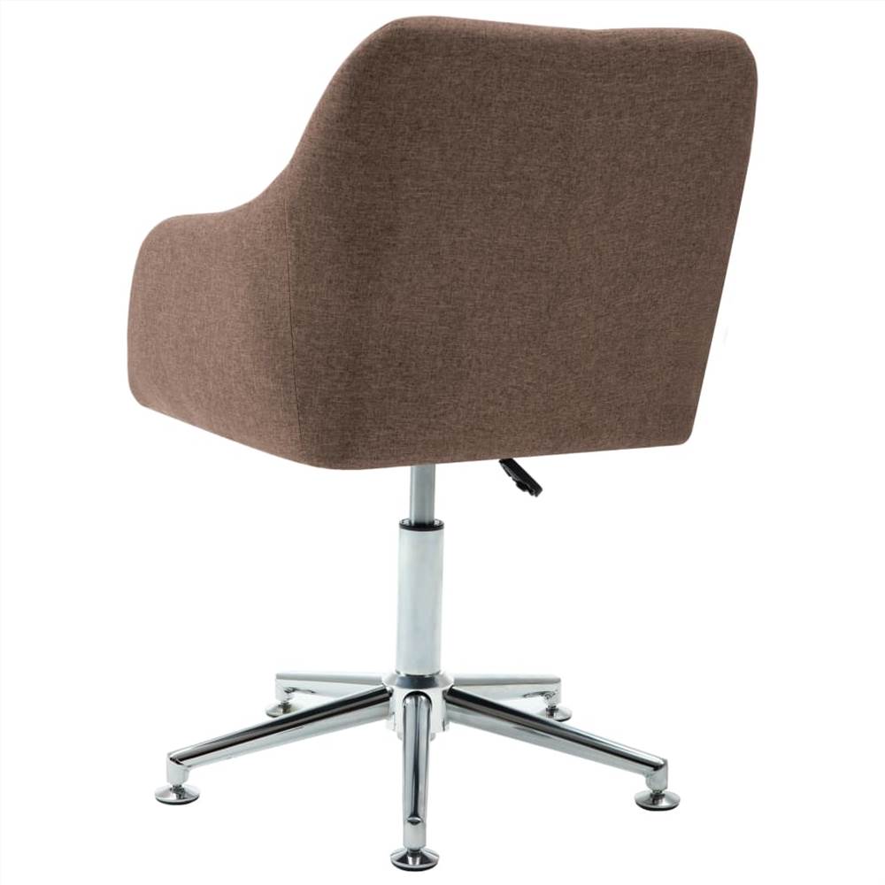 Swivel Office Chair Brown Fabric