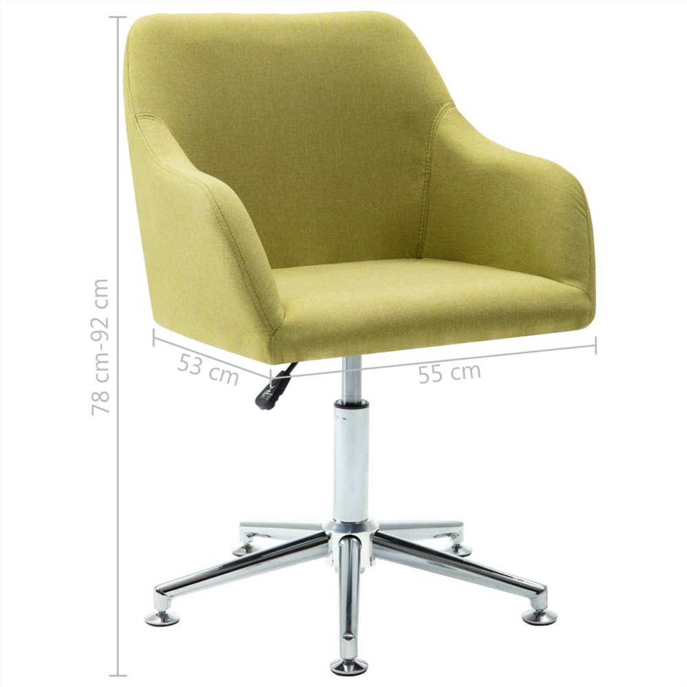 Swivel Office Chair Green Fabric