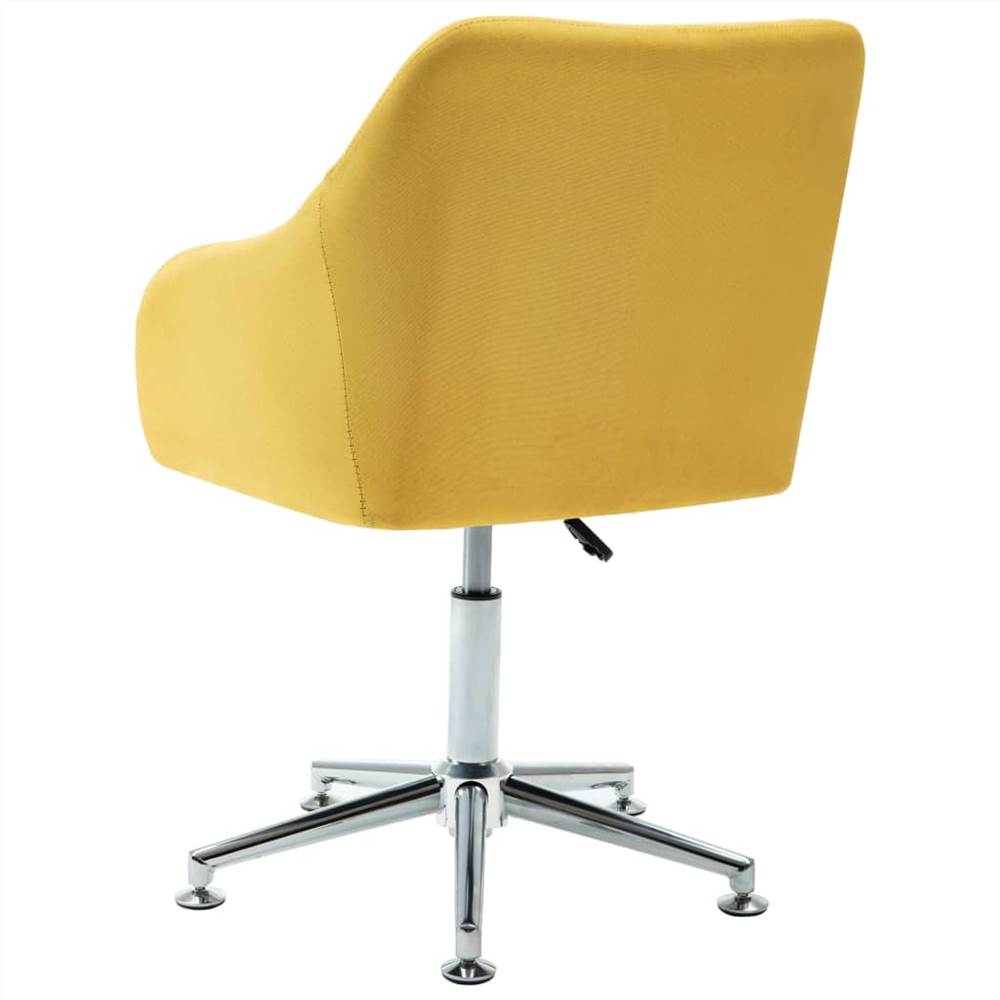 Swivel Office Chair Yellow Fabric