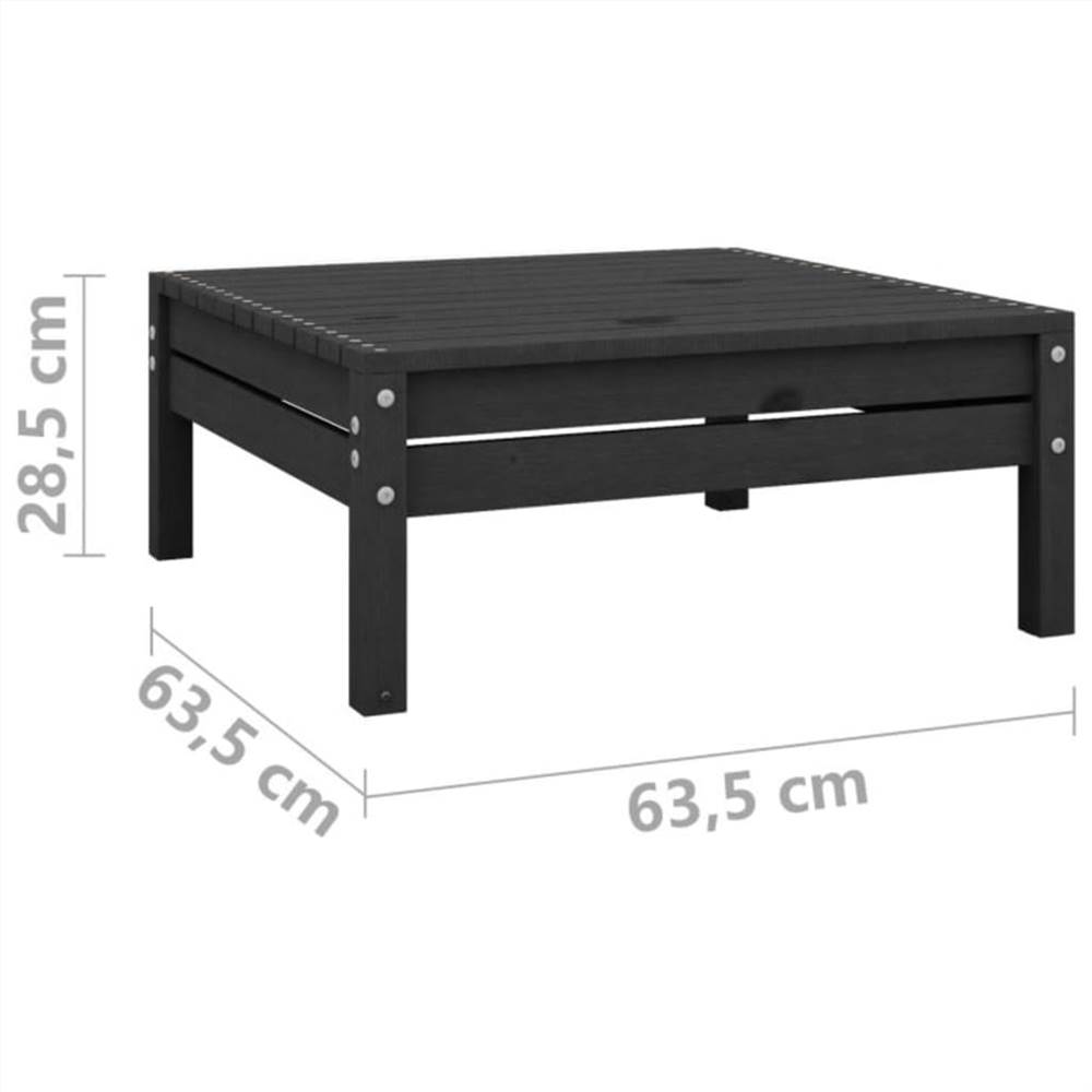 12 Piece Garden Lounge Set Black Solid Pinewood