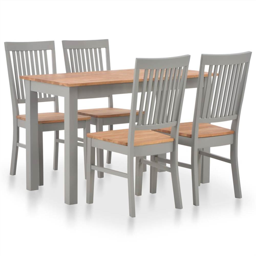 

5 Piece Dining Set Solid Oak Wood