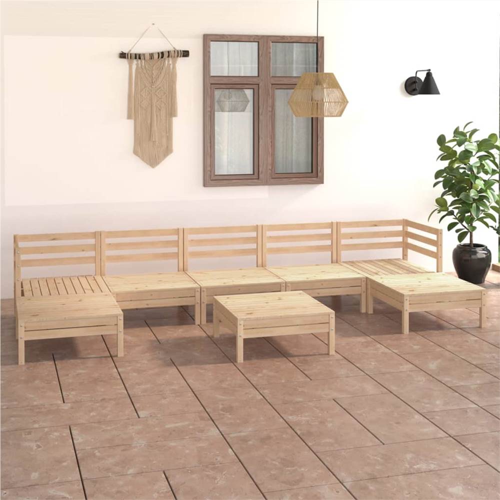 

8 Piece Garden Lounge Set Solid Pinewood