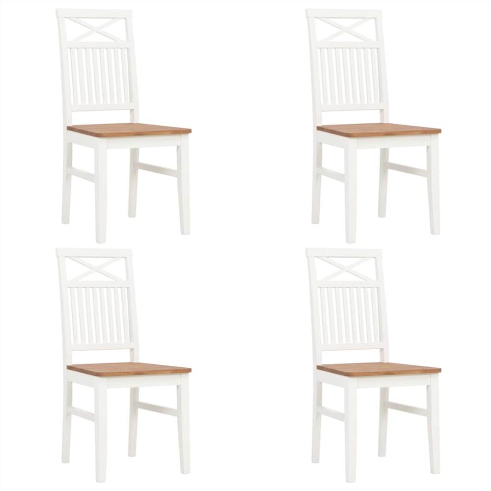 

Dining Chairs 4 pcs White Solid Oak Wood