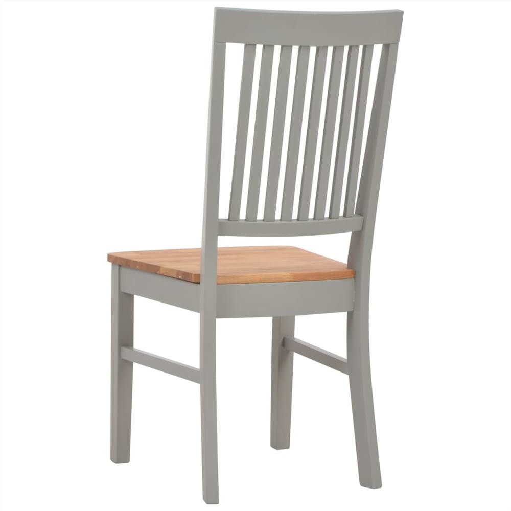 Dining Chairs 6 pcs Grey Solid Oak Wood