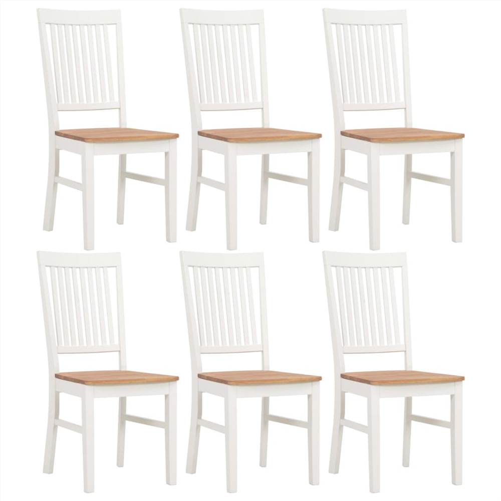 

Dining Chairs 6 pcs White Solid Oak Wood