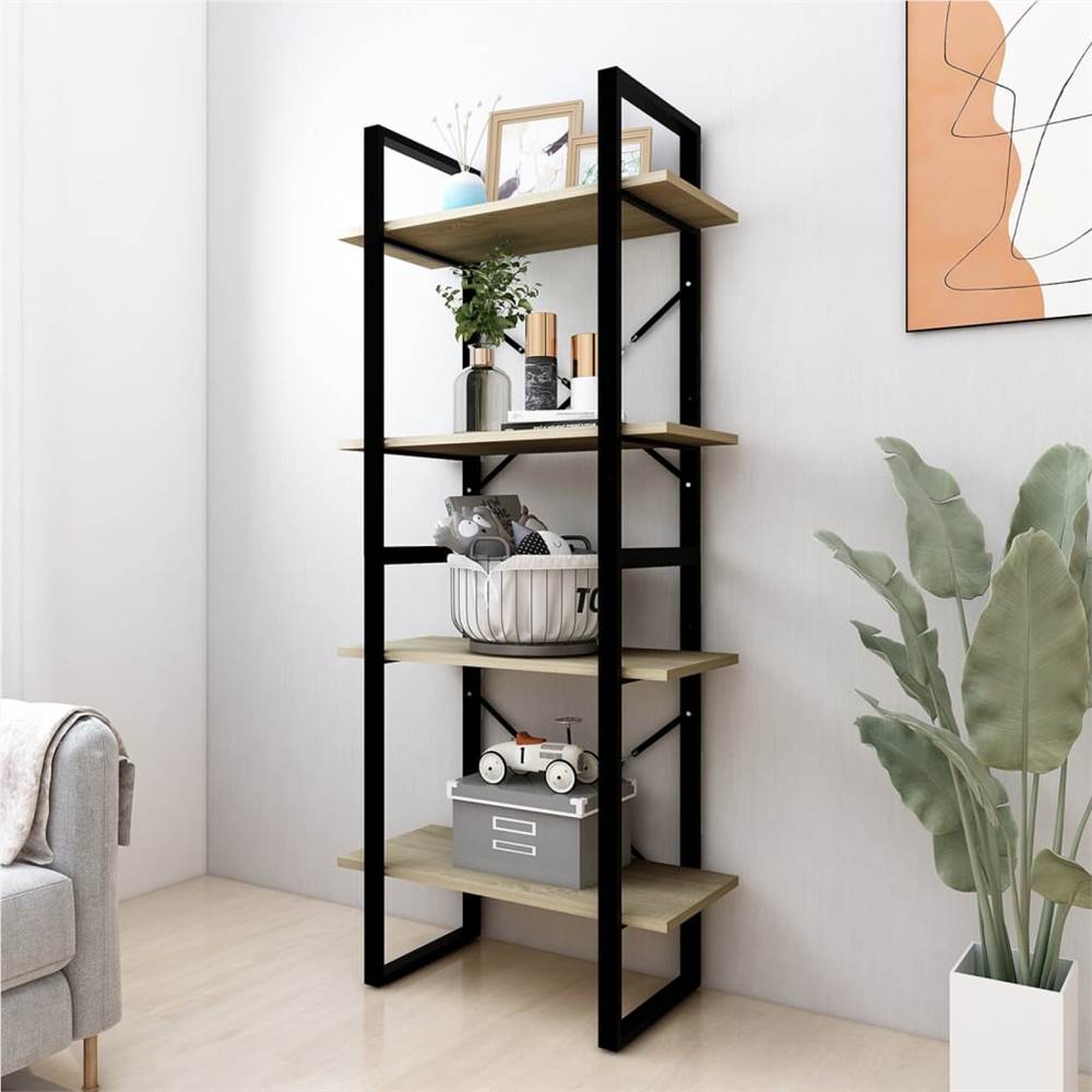 

4-Tier Book Cabinet Sonoma Oak 60x30x140 cm Chipboard