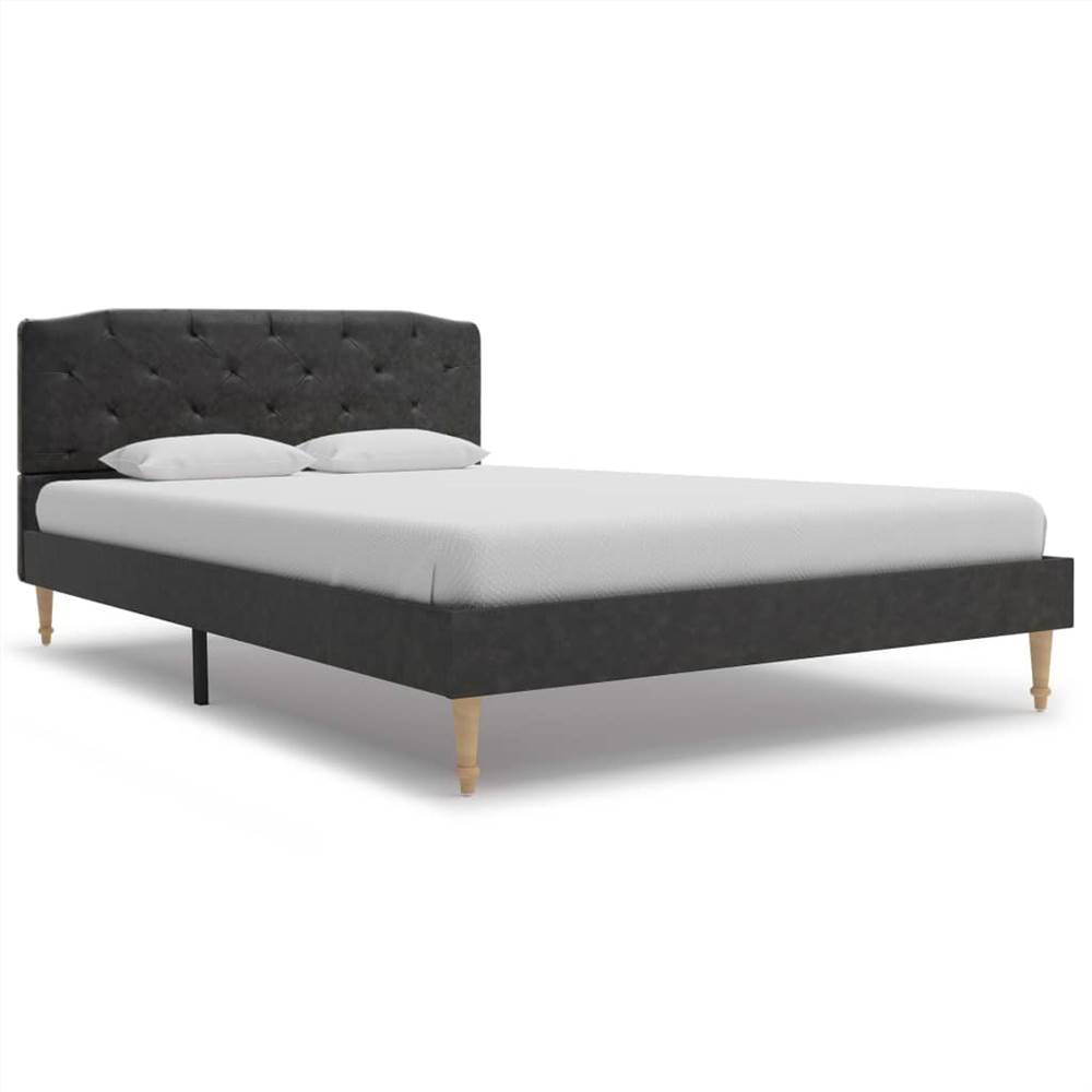 

Bed Frame Black Fabric 120x190 cm